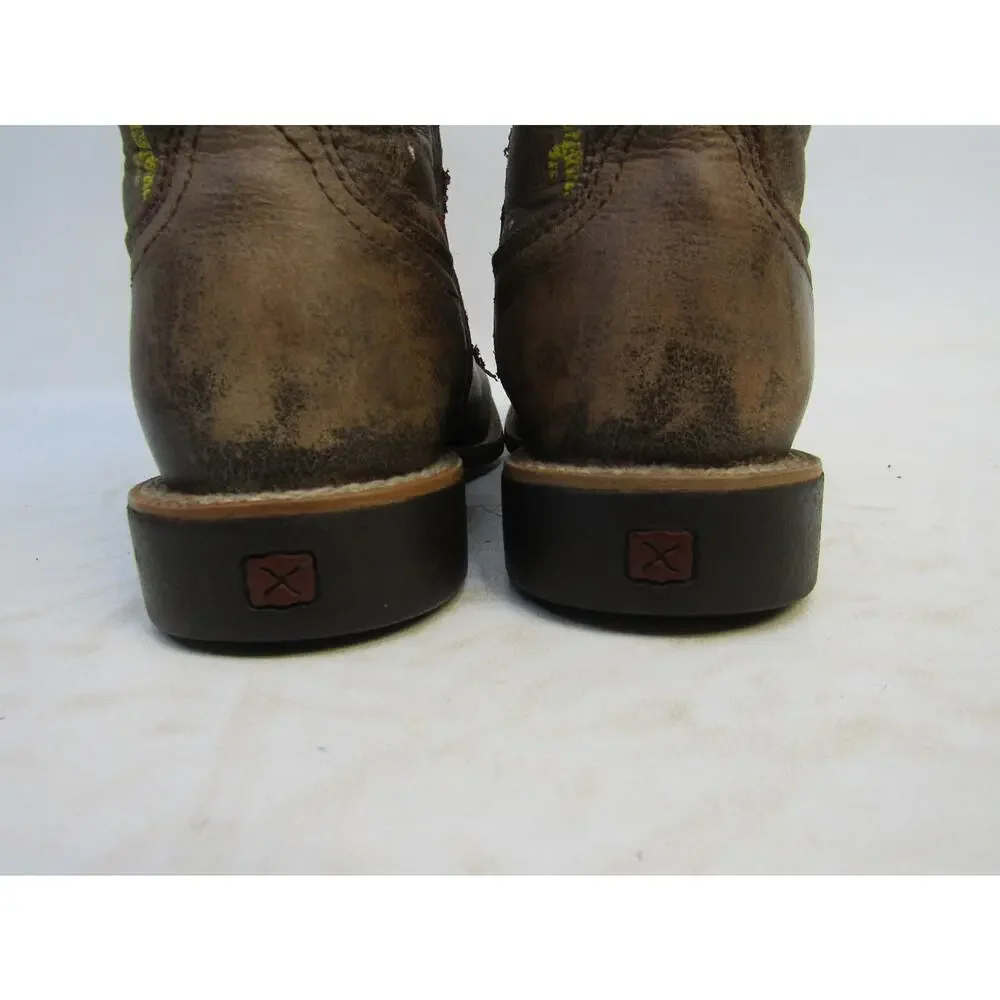 Twisted X Youth Size 12.5 M Brown Leather Cactus Arrows Cowboy Western Boots